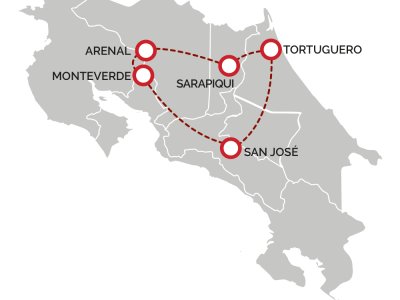 Costa Rica Highlights Map