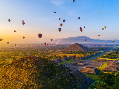 Teotihuacan sunset balloon rides