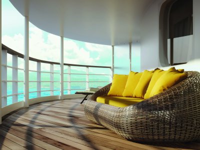 Silversea sofa with sea view