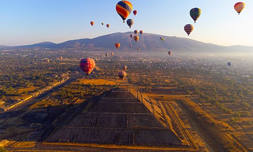 Hot air balloon ride Teotihuacan