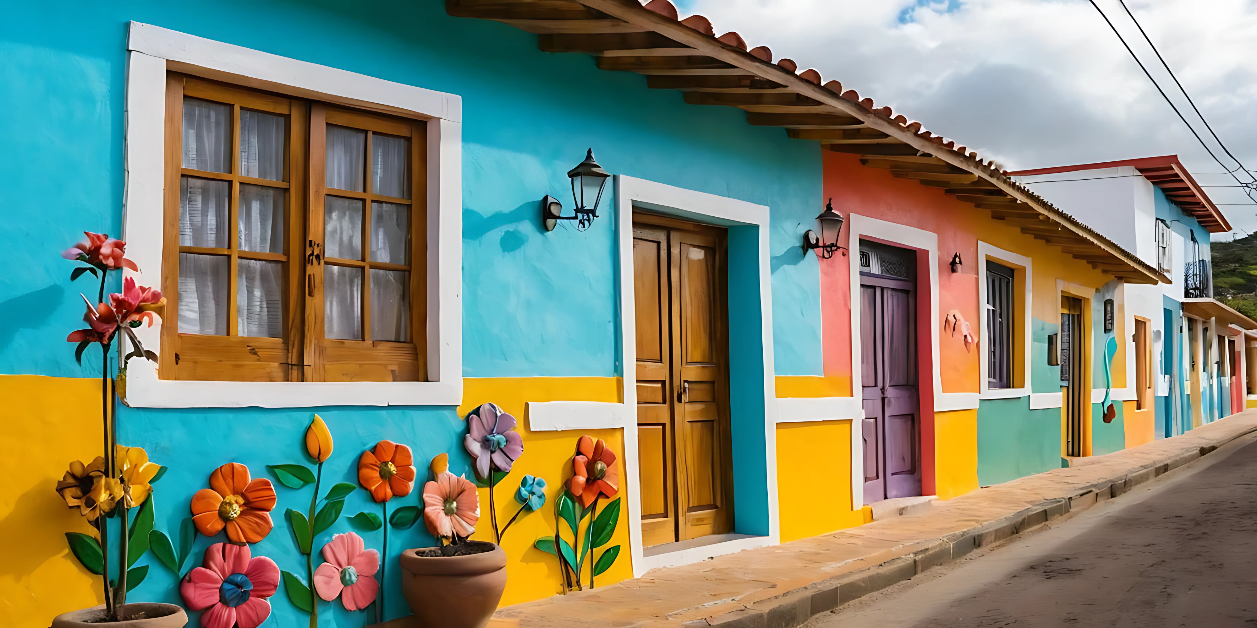 Ataco’S Colourful Streets. Ruta De Las Flores, Esl Salvador Ataco’S Colourful Streets. Ruta De Las Flores, Esl Salvador