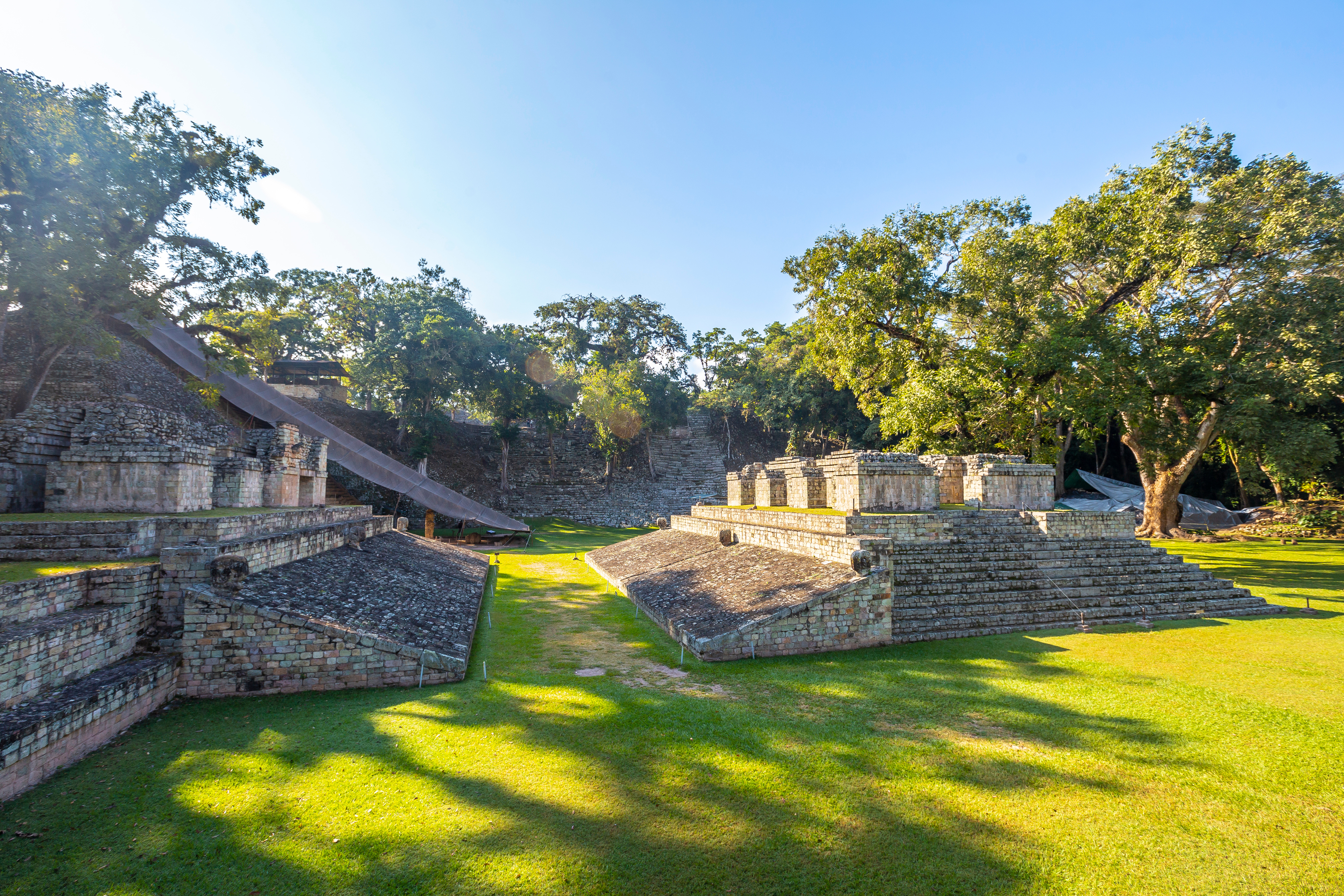 Temples Of Copan Ruinas From Above. Honduras Temples Of Copan Ruinas From Above. Honduras