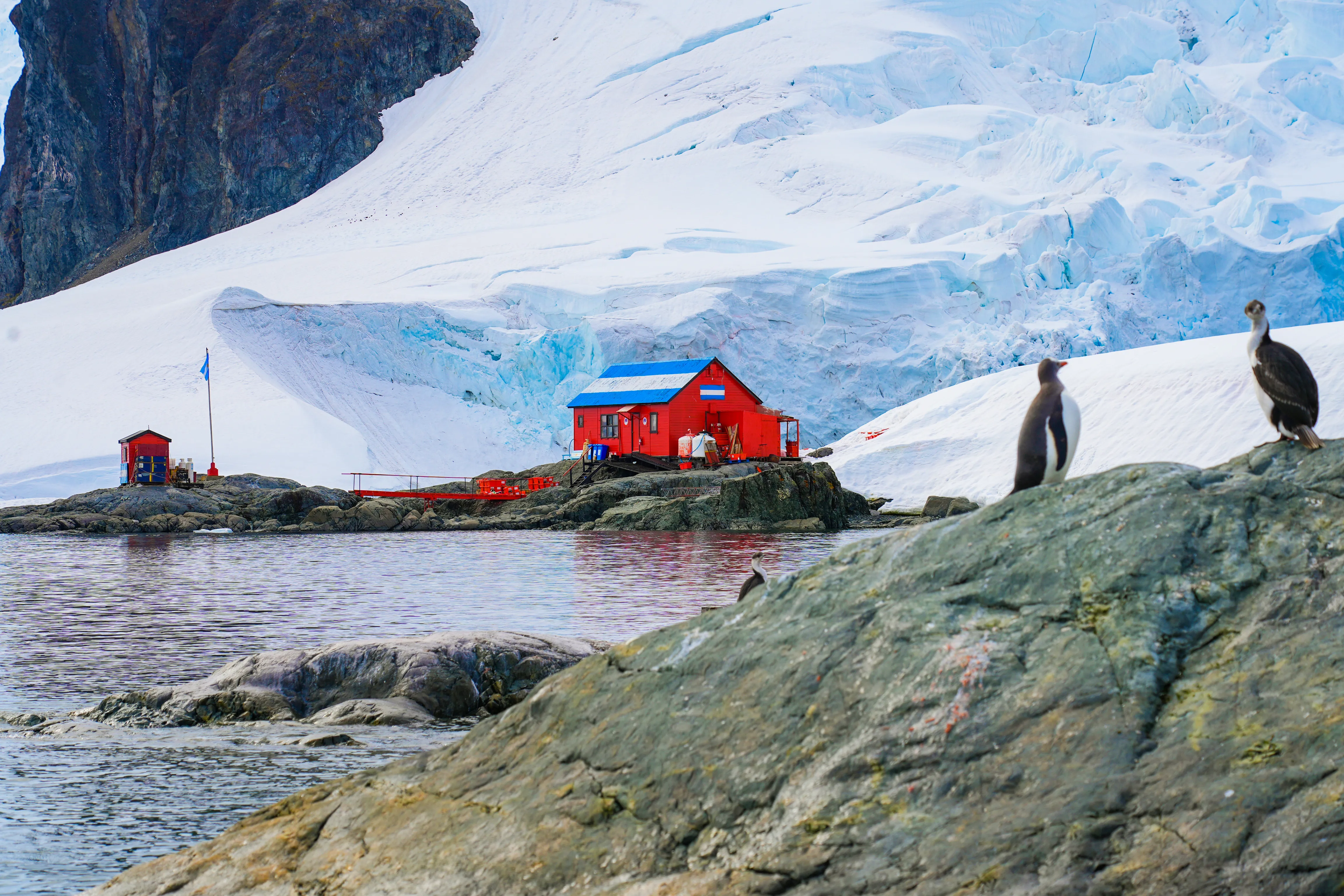 Almirante Brown Station Aka Base Brown, Sanaviron Peninsula Along Paradise Harbor, Danco Coast, In Graham Land, Antarctic Peninsula