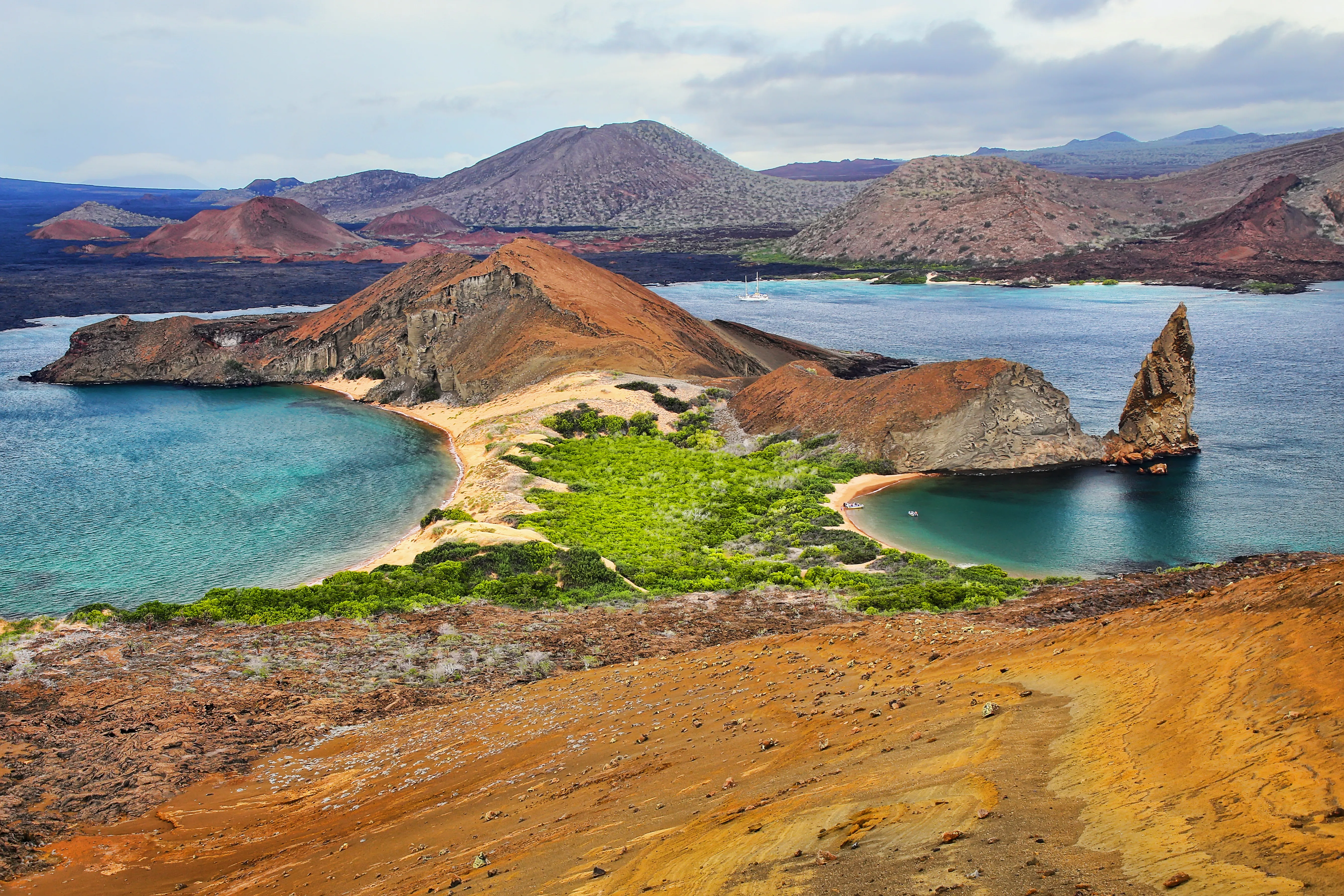 Pinnacle Rock On Bartolome Island, Galapagos National Park, Ecuador. Pinnacle Rock On Bartolome Island, Galapagos National Park, Ecuador.