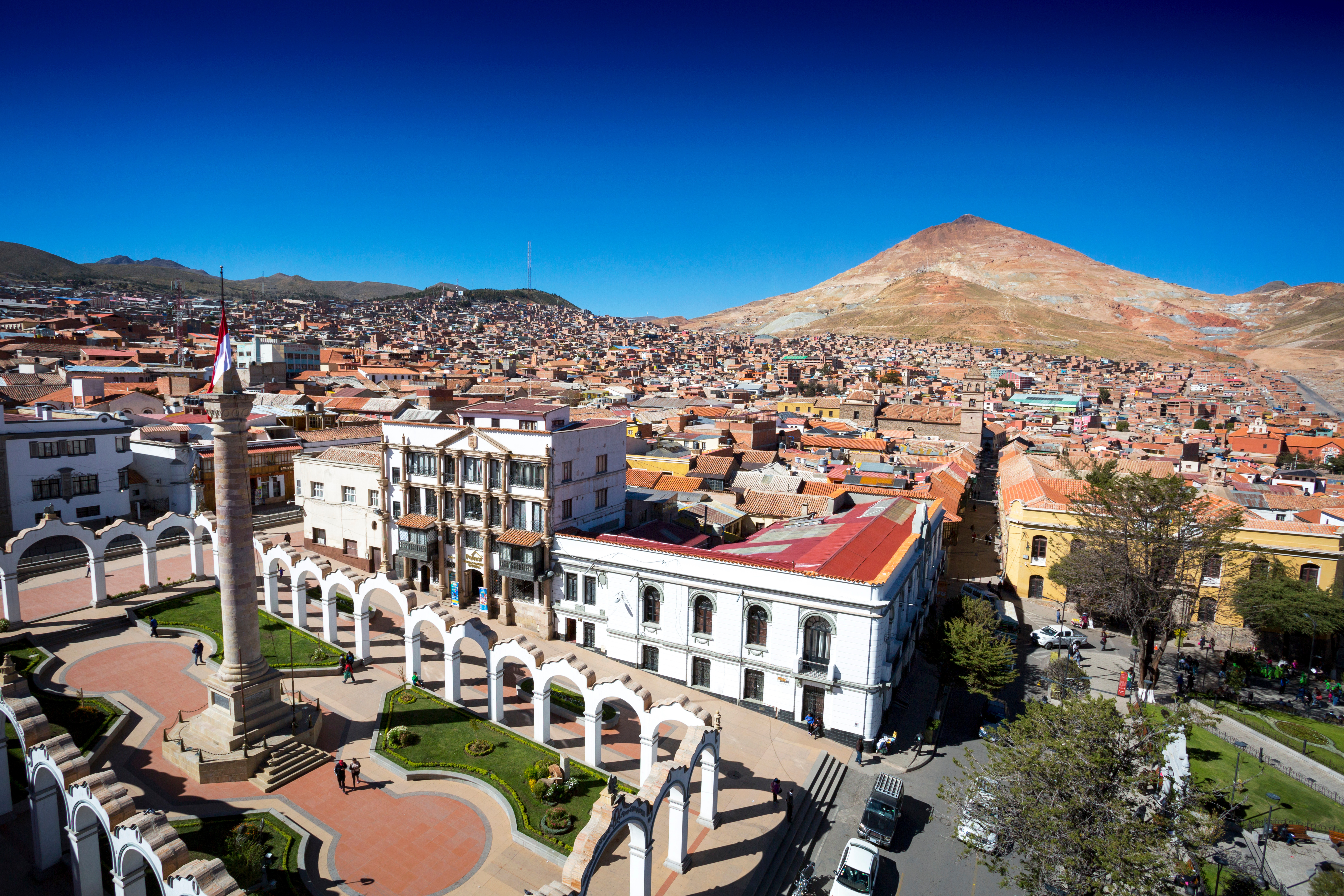 Bolivia Potosi City View Of Potosi Bolivia With Cerro Rico In The Background