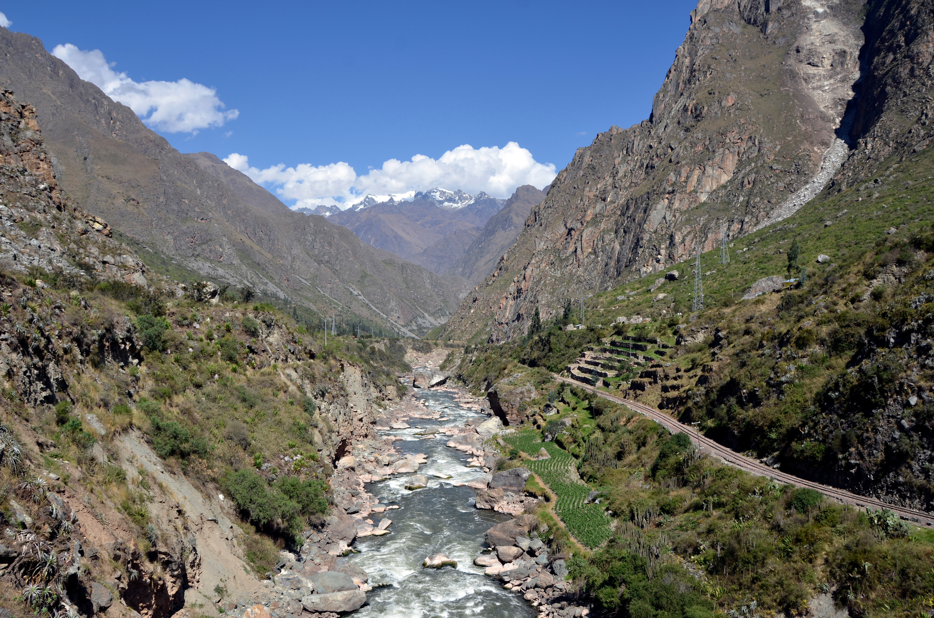 Wild Urubamba River Flowing Through Valley Wild Urubamba River Flowing Through Valley