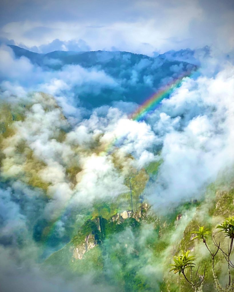 The amazing rainbow through the mist near Machu Picchu!