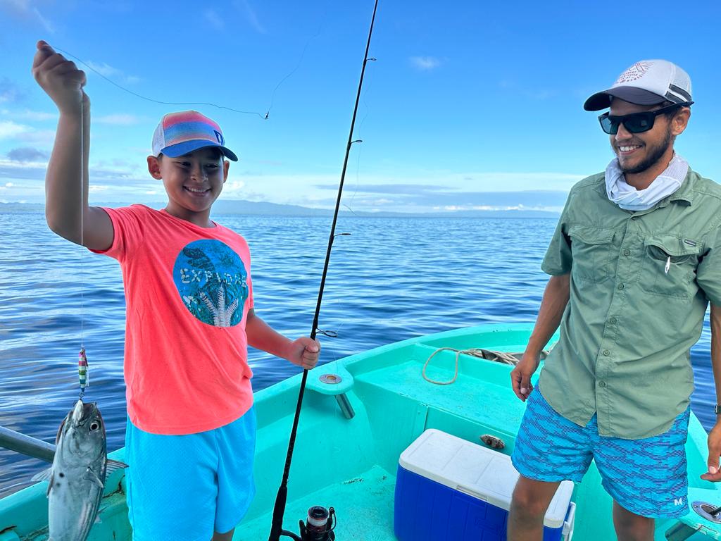 Isaac and friend fishing in the Golfe Dulce