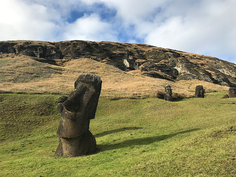 Moai statue heads on Easter Island