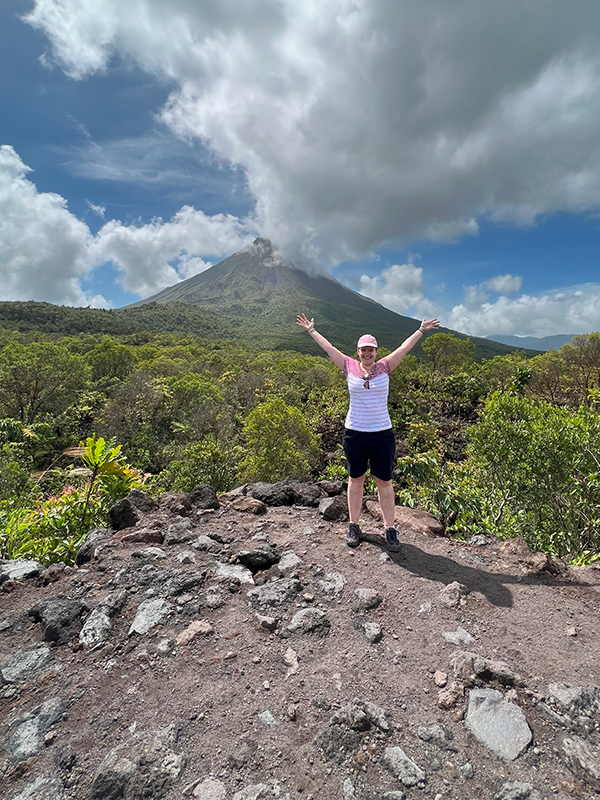 Sarah loving the views around Arenal volcano