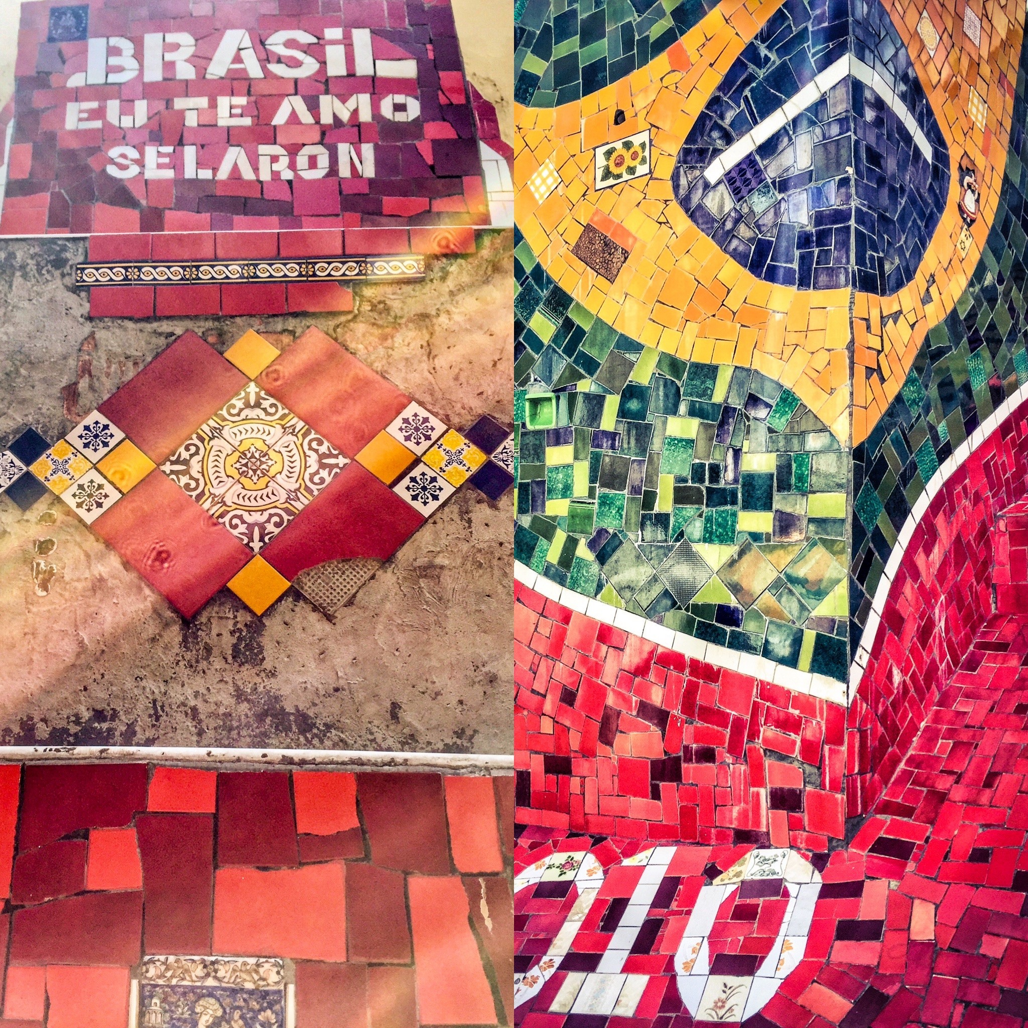 Close-ups of the mosaic tiling taken by Lewis